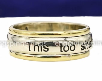 This Too Shall Pass Spinner Ring, 925 Sterling Silver Ring, Handmade Ring, Thumb Ring, Meditation Ring, Worry Ring, All Size Ring,