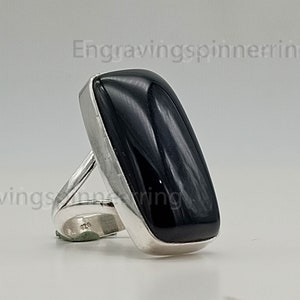Natural Black Onyx Ring, 925 Sterling Silver Ring, Handmade Ring, Women Ring, Birthstone Ring, Statement Ring, Present For Her