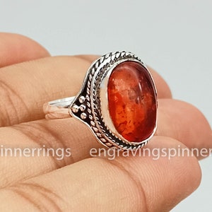 Natural Balte Amber Ring, 925 Sterling Silver Ring, Handmade Ring, Natural Stone Ring, Women Jewelry, Amber Gemstone Ring, Gift Ring,