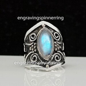 Natural Rainbow Moonstone Ring, 925 Sterling Silver Ring, Handmade Ring, Vintage Ring, Gemstone Ring, Delicate Ring, Ring For Women