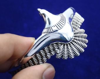 Eagle Cuff Bracelet, 925 Sterling Silver Bracelet, Hawk Bracelet, Silver Eagle Bracelet, Adjustable Silver Bracelet, Man&Women Gift jewelry,