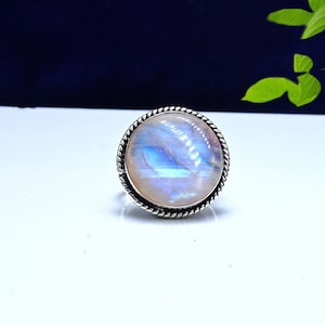 Moonstone Ring, Wide Band Ring, 925 Sterling Silver Ring, Handmade Ring, gift for her, Statement Rings, anniversary gift, boho ring , Gifts