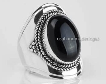 Black Onyx Ring, 925 Sterling Silver Ring, Handmade Ring, Onyx Stone Ring, Statement Ring, Vintage Ring, Onyx Stone Ring, Gift For Women,