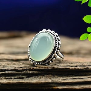 Aqua Chalcedony Ring, 925 Sterling Silver Ring, Handmade Ring, Chalcedony Ring, Gemstone Ring, Women Ring, Anniversary Gift Ring