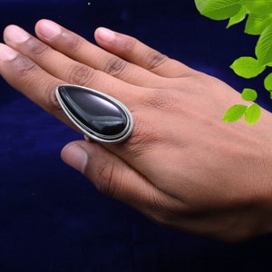 Handmade Black Onyx Ring: 925 Sterling Silver Gemstone Ring