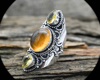 Natural Baltic Amber Ring, 925 Sterling Silver Ring, Handmade Ring, Gemstone Ring, Amber Ring, Vintage Ring, Women Ring, All Size Ring