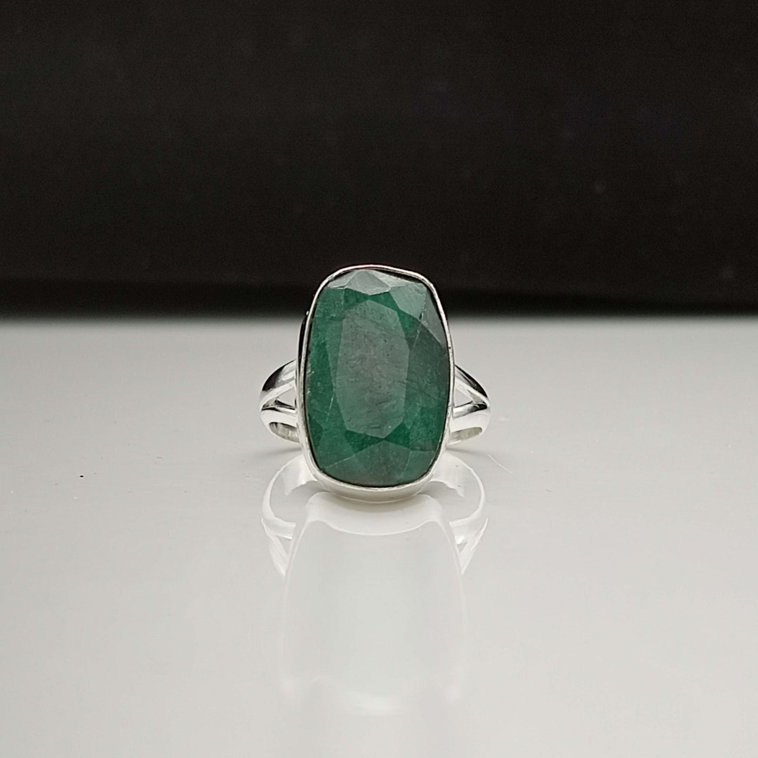 Indian Emerald Ring 925 Sterling Silver Ring Handmade Etsy