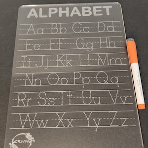 Acrylic Alphabet Tracing Board: Handwriting Practice with Marker