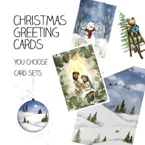 Cartes de vœux de Noël - Ensemble de Noël, Cadeaux de Noël astucieux, Cartes de vœux de Noël, Ensemble de cartes de Noël, Salutation minimaliste