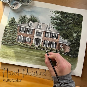 Huisportret op maat | schilderij l Waterverf | commissie | Eerste woning l Makelaars gesloten | cadeau | illustratie | kunst | tekening | van foto: