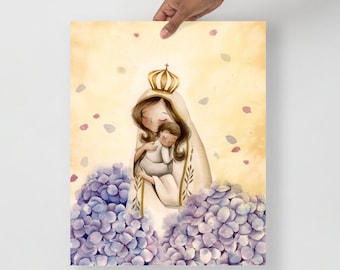 Mother Mary Jesus painting, virgin, religious, catholic, blessed, art, watercolor, iconic, wall art, artwotk, spiritual sacred traditional
