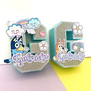 Bluey inspired 3D letter | Bluey and bingo birthday decor