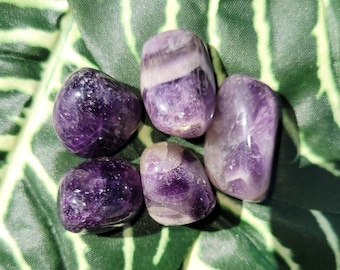 Chevron Amethyst Tumbles