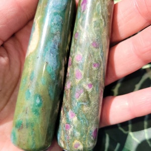 Ruby Zoisite Massage Wands - UV Reactive
