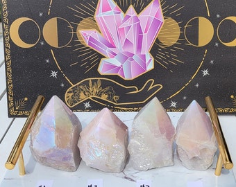 Angel Aura Quartz Point Tower | High Vibration Stone