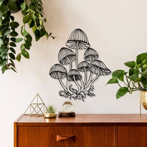 Mushrooms Metal Wall Art | Unique Mushroom Wall Decor for Home, Indoor & Outdoor, Mushroom Room Decor, Vintage Mushroom Decor for Kitchen