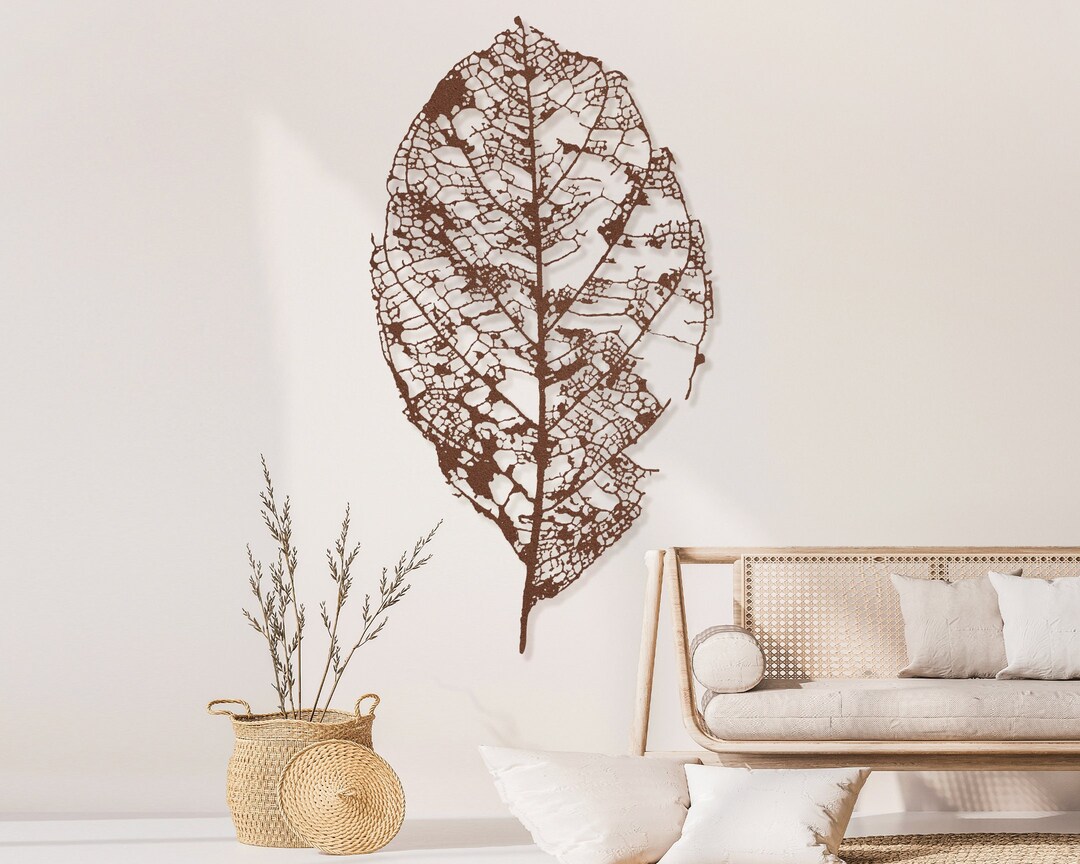 Large Metal Leaf Wall Art, Metal Wall Decor, Black Copper Metal Wall