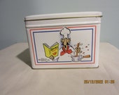 Vintage Recipe Tin Box Chef Stirring A Pot