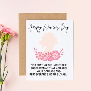 Dia Internacional da Mulher| Cartão de sobriedade | Cartão de Recuperação|