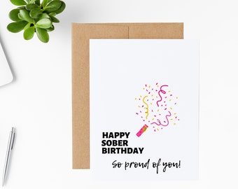 Sober Birthday Card | Fun Recovery Gift