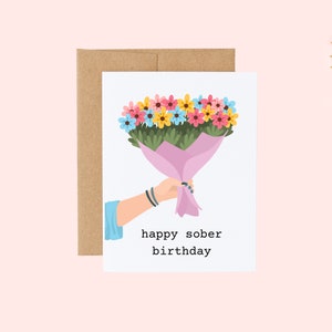 Feliz aniversário sóbrio | Cartão de sobriedade | Cartão de recuperação| Marco sóbrio