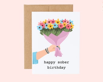 Sober Birthday Card | Sobriety Milestone, Recovery Gift