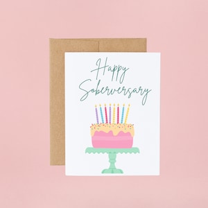 Feliz Sobversário | Cartão de sobriedade | Cartão de Recuperação| Marco sóbrio