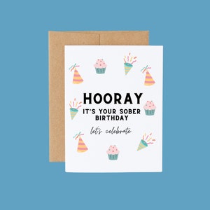 Anniversaire sobre | Carte Sobriété| Carte de récupération| Jalon sobre