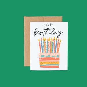 Feliz Aniversário | Cartão de Aniversário | Cartão de Aniversário com Bolo