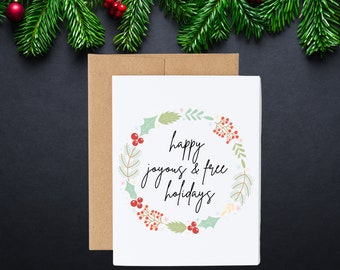 Sober Holiday Card | Happy Joyous & Free Recovery Milestone