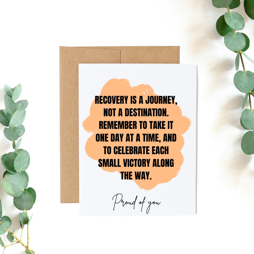 Recovery Is A Journey Card Sobriety Card Recovery Card Sober Milestone 