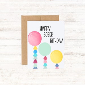 Feliz aniversário sóbrio | Cartão sóbrio do divertimento | Sóbrio | Encorajamento