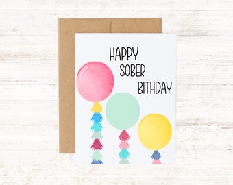 Happy Sober Birthday Card | Encouragement Gift