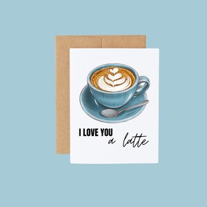 Carte Je t'aime un café au lait| Carte d'amour| Carte café