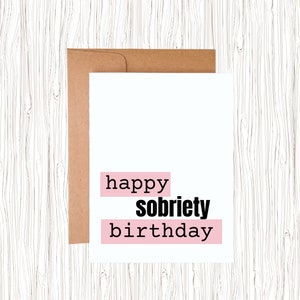 Feliz Aniversário Sobriedade | Cartão de sobriedade | Cartão de Recuperação| Amigo sóbrio