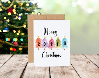 Sober Christmas Card | Holiday Milestone, Recovery Gift
