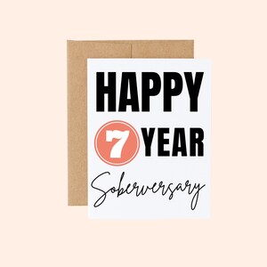Feliz 7 anos de soberversário | Cartão de sobriedade | Cartão de Recuperação| Marco sóbrio