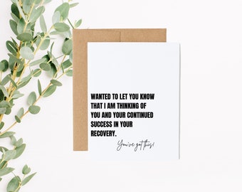 Sobriety Card | Recovery Journey, Thinking of You
