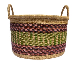 Sustainably handwoven, laundry basket, linen basket, basket, Blanket basket, Ghana Basket, Toy Basket, Laundry basket ,