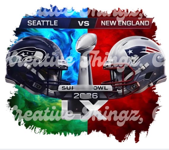 2026 Super Bowl | Seahawks vs Patriots | PNG Digital Download | Instant Download | Ready File