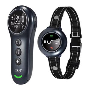 TQT 2-in-1 Dog Shock Collar & Dog Bark Collar-IP67 Waterproof, 5 Adjustable Sensitivity Levels, 3 Training Modes,Remote Control 3300FT Range