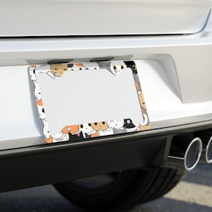 Cat Lover Mom License Plate Frame: Kawaii Car Accessory, Road Trip Gift
