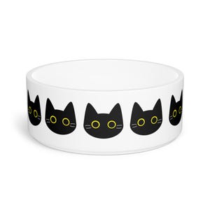 Cat Bowl, Kitty Dish, Pet Food Dish, Animal Feeding Bowl, Cute Pet Bowl for Black Cat