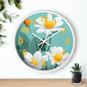 Spring Bloom Floral Wall Clock, Home Decor, Kitchen Clock, Unique Gift, Mother's Day, Nature-inspired Timepiece