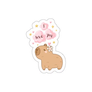 Pegatinas troqueladas de capibara, pegatinas de animales de dibujos animados, calcomanías kawaii para computadora portátil, etiquetas adorables para botellas de agua, suministros para álbumes de recortes