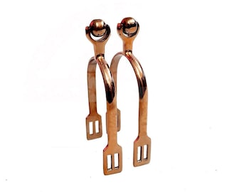 Rose Gold Horse Spurs: Stainless Steel Roller Ball Riding Spurs