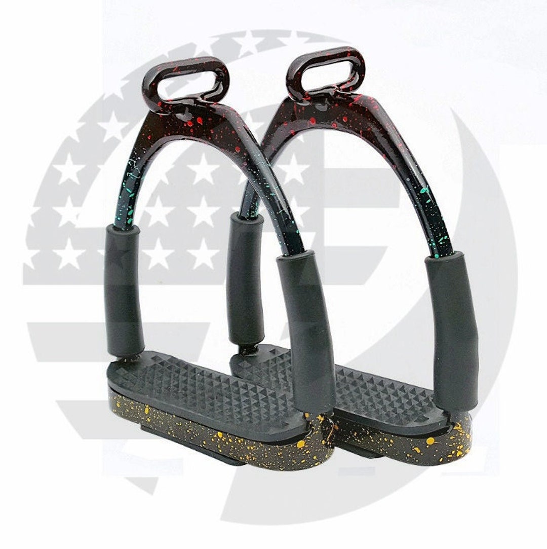Multi Color 4.75 Offset Horse Stirrups Flexible Safety Etsy