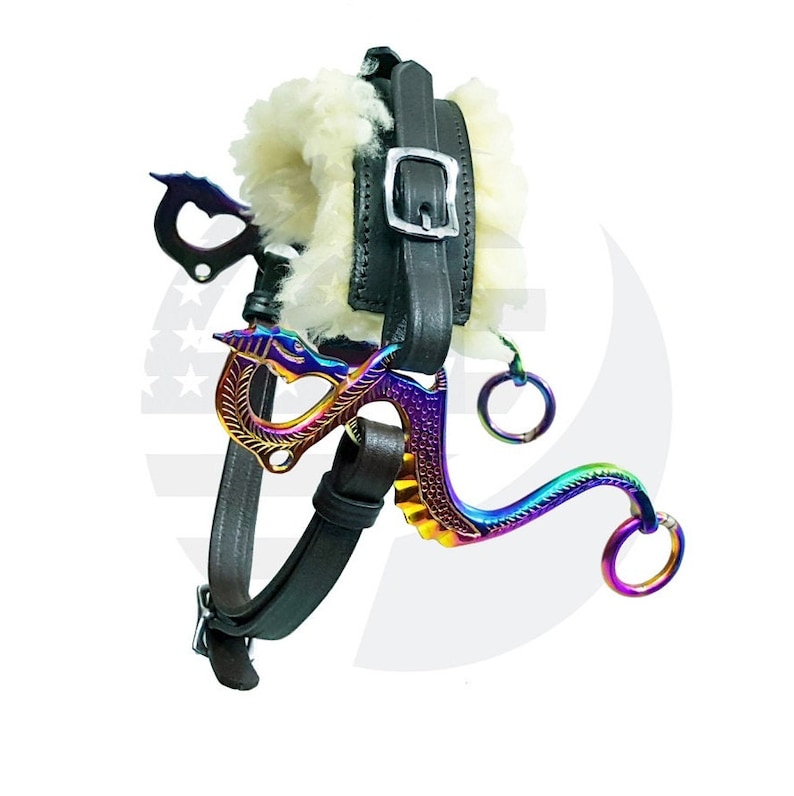 Hackamore Cuir Noir Réglable Sans Mors – Embouchure Cheval Anglaise – Neuf