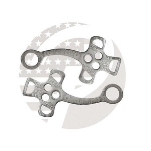 Engraved Stainless Steel Hackamore Cheeks: Bitless Horse Bit