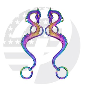 DRAGON Rainbow Multi color Hackamore Cheeks Bitless Horse Bit horse shank bit English Western Stainless Steel